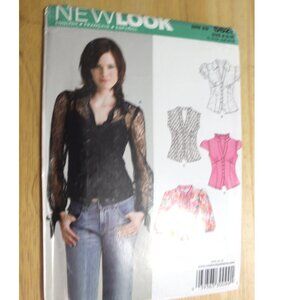 UNCUT New Look 6621 sewing pattern for BOHO TOPS in sizes 6-16 from year 2006